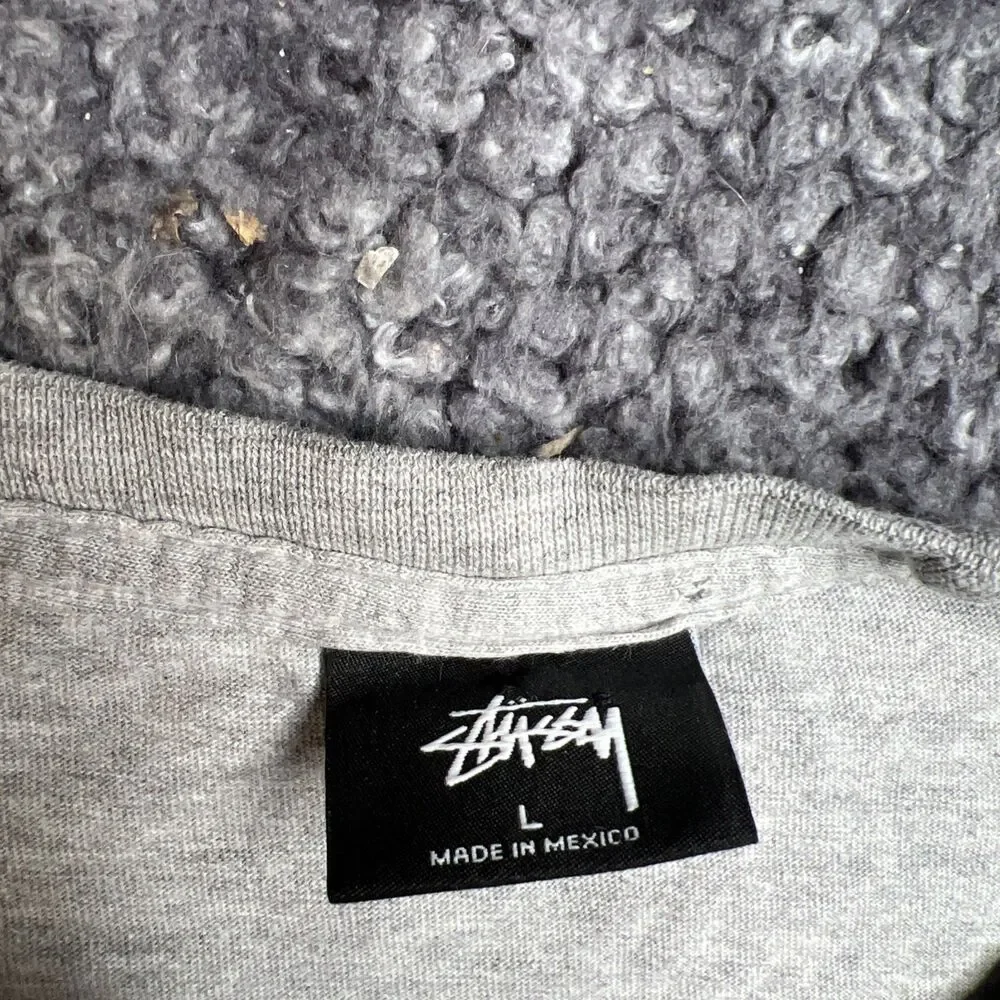 Stussy Double S Grey Mens Large Short Sleeve Shirt